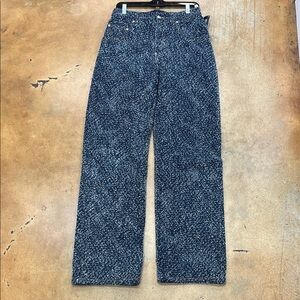 Stella McCartney Textured Black and White Straight Leg Pants